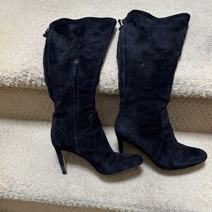 Nine West Black Suede Heeled Boots